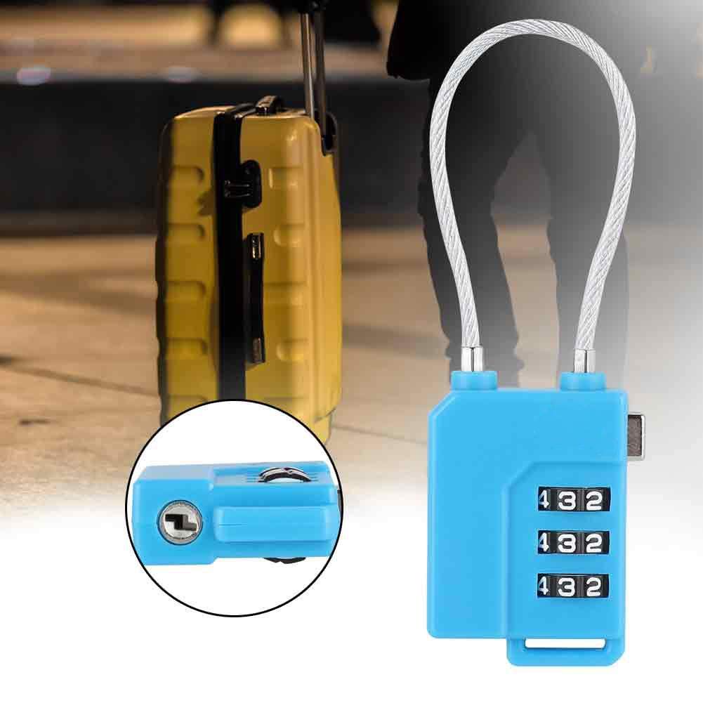 TSA Approved 03 Steel Wire Lock - Lightweight & Durable Travel Luggage Lock for Suitcases (Blue) | Perfect for Airports, Backpacks & Secure Storage