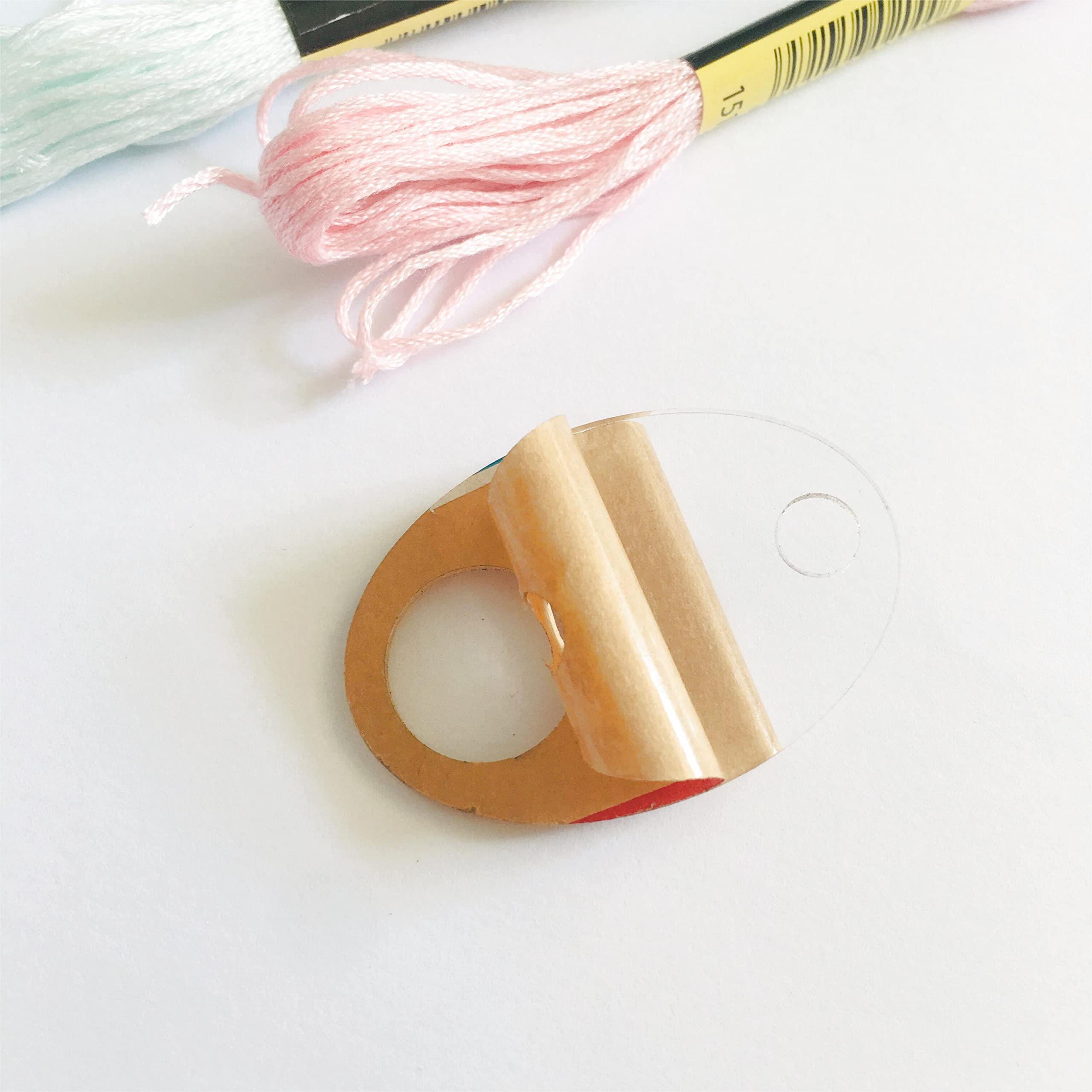 Clear Oval Acrylic Thread Drops - 20pcs Cross Stitch Floss Bobbins Organizers for Embroidery & Sewing Projects - Perfect for Craft Storage and Needlework Organization