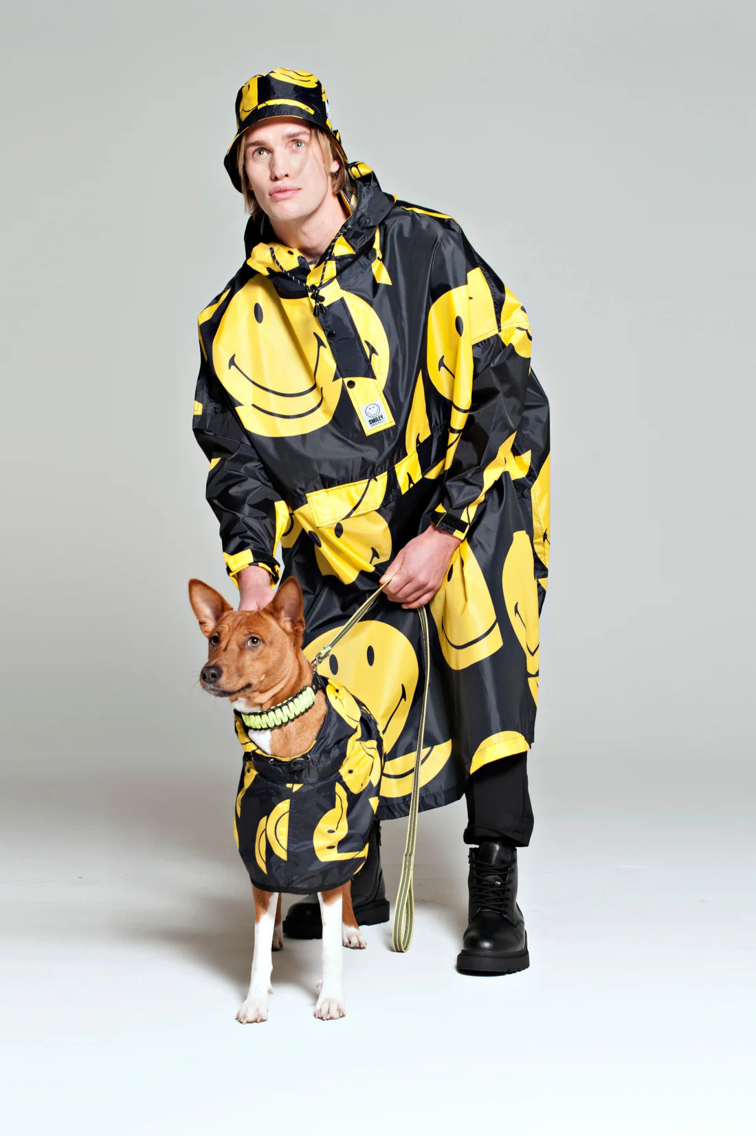 All Smiles x Smiley Waterproof Rain Poncho - Lightweight & Compact for Outdoor Activities, Festivals, and Emergency Use