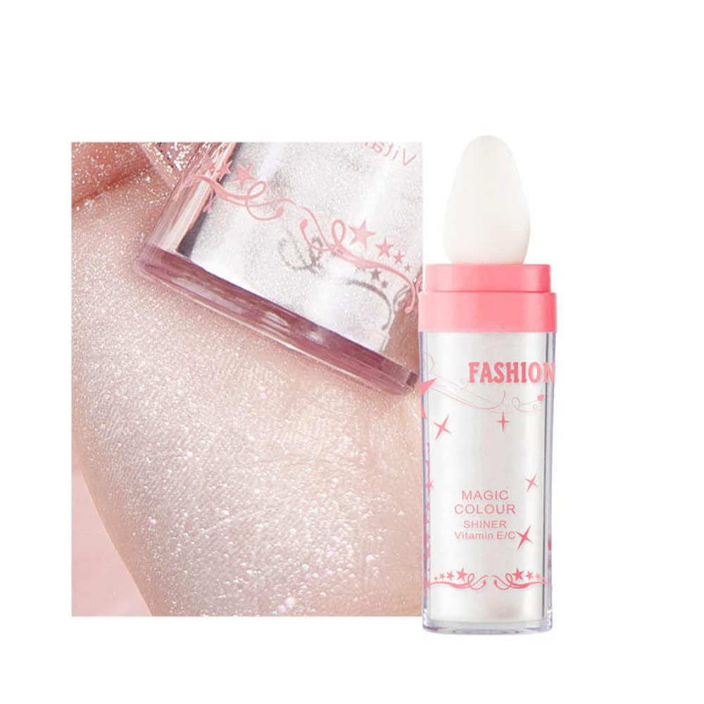 Ofanyia Shimmer Highlighter Powder Stick - Natural Sparkle Makeup for Face & Body, Vegan & Cruelty-Free, Fairy Dust Glow (01# White) | Perfect for Festivals, Parties, Photo Shoots & Everyday Glam