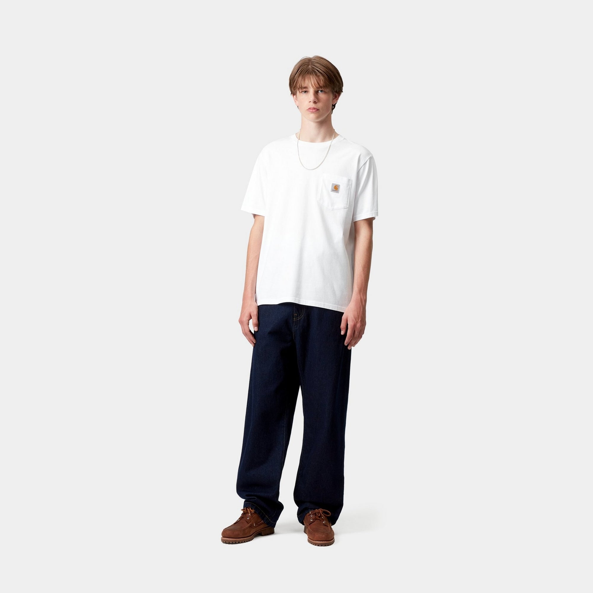 Men's White Pocket T-Shirt - Soft Cotton Crew Neck Tee for Casual Wear & Everyday Comfort | Perfect for Work, Gym & Weekend Outfits