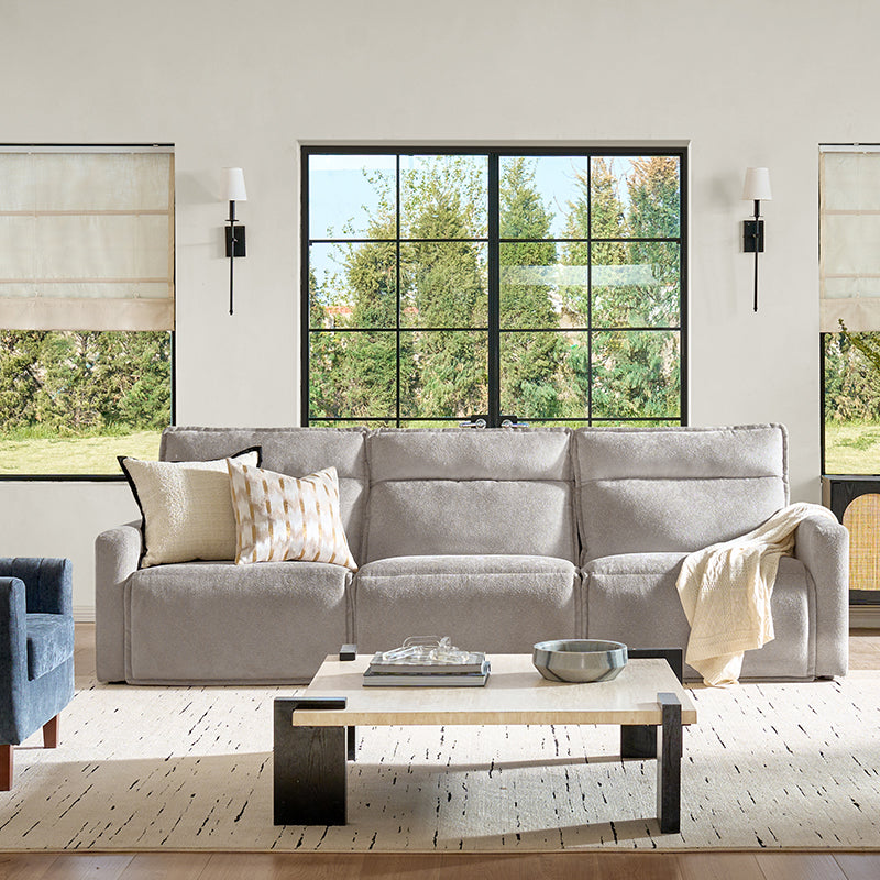 Essentia Power Reclining Corner Sofa - Easy Care Fabric Sectional Couch with USB Charging for Living Room, Home Theater & Family Room Comfort