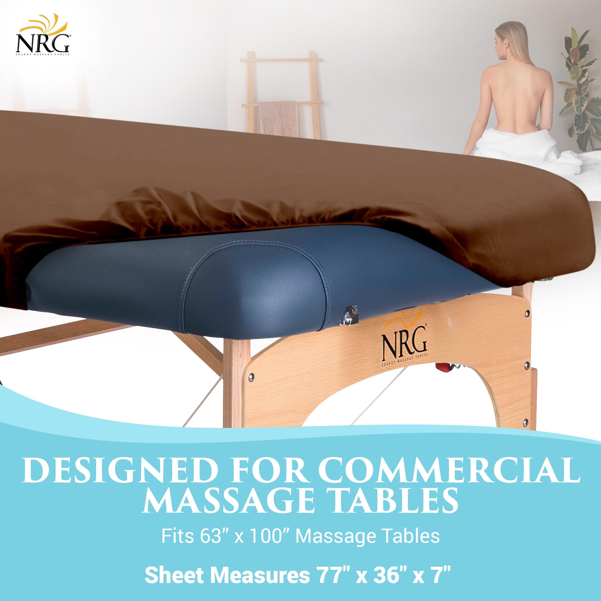 Premium 100% Cotton Double Brushed Flannel Massage Table Sheets - Elastic Fitted Chocolate Brown - Medium Weight 200 Thread Count for Spa, Salon & Professional Massage Therapy Sessions