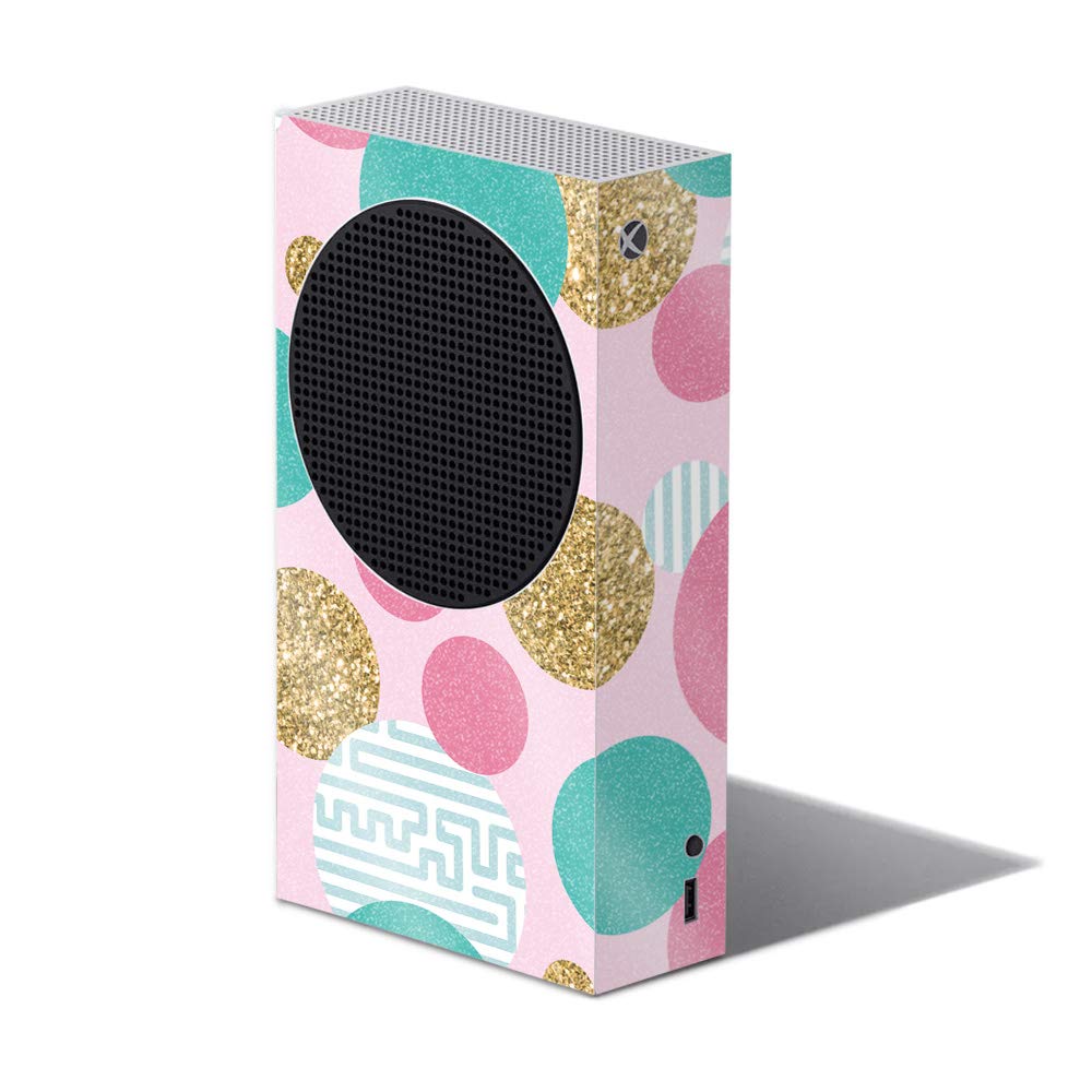 MightySkins Glossy Glitter Skin Cover for Xbox Series S - Golden Bubbles Design | Durable High-Gloss Finish | Easy to Apply & Remove | Made in USA | Perfect for Gaming Setups & Personalization