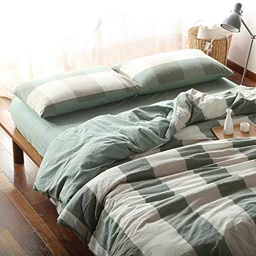Premium 100% Cotton 200 Thread Count Duvet Cover Set - King Size Green Herbal Print (Includes Duvet Cover + 2 Pillowcases) | Soft Breathable Bedding for Luxurious Comfort | Perfect for Master Bedroom, Guest Room & Hotel Use