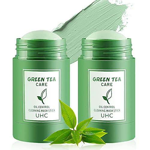 2 Pack Green Tea Stick Mask - Purifying Facial Clay Stick for Deep Pore Cleansing, Natural Exfoliation & Oil Control | Moisturizing Green Tea Mask for All Skin Types | Perfect for Travel, Spa Days & Skincare Routine