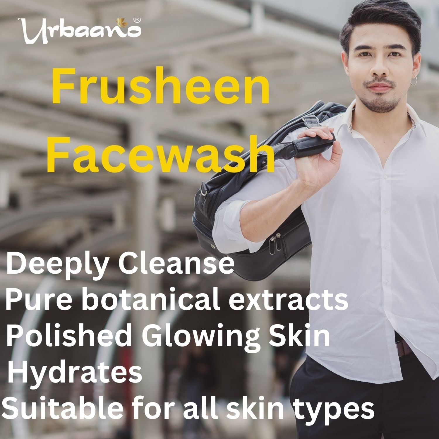 Urbaano Herbal Frusheen Face Wash Combo - SLS & Paraben Free, Dark Spot & Pigmentation Treatment (Coffee, Ubtan, Papaya) 3x100ml for Men & Women - Perfect for Daily Skincare & Brightening Routine
