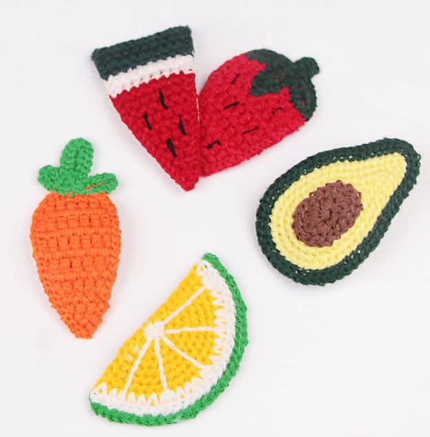 6 Pcs Wool Knit Fruit Hair Clips - Colorful Cute Hair Accessories for Girls | Perfect for School, Parties & Everyday Styling