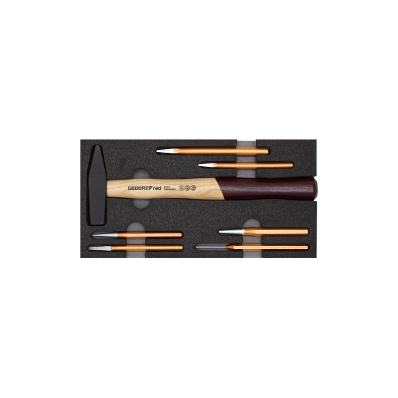 Gedore R22150019 7-Piece Hammer & Chisel Set - 2/6 CT Module - Durable Construction Tools for Metalwork, Woodworking & DIY Projects