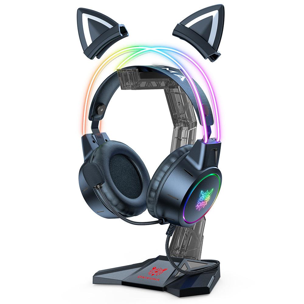 ONIKUMA ST 3 Acrylic Gaming Headset Stand with Hook - Perfect for Desk Organization & Headphone Storage for Gamers