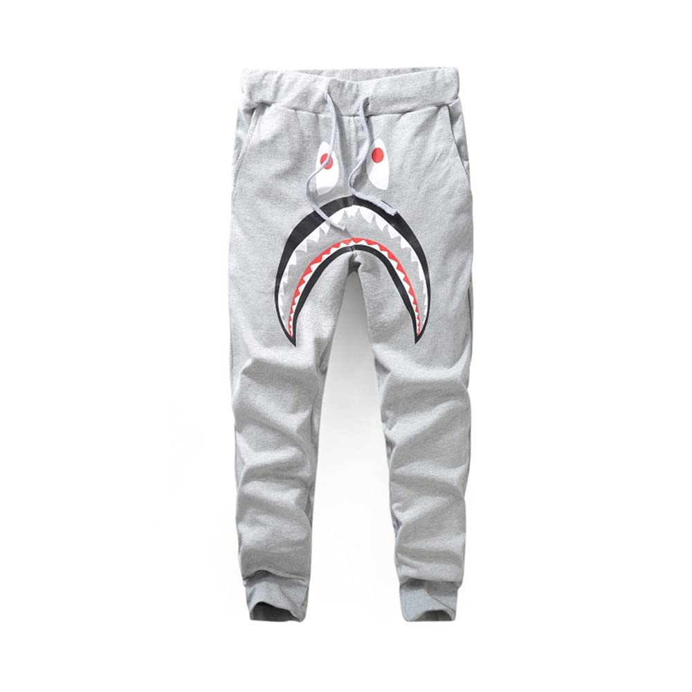 **Trendy Shark Bape Pants for Men & Women - Graphic Bathing Ape Jogger Sweatpants with Drawstring - Casual Sport & Streetwear Style for Gym, Lounge & Everyday Wear**