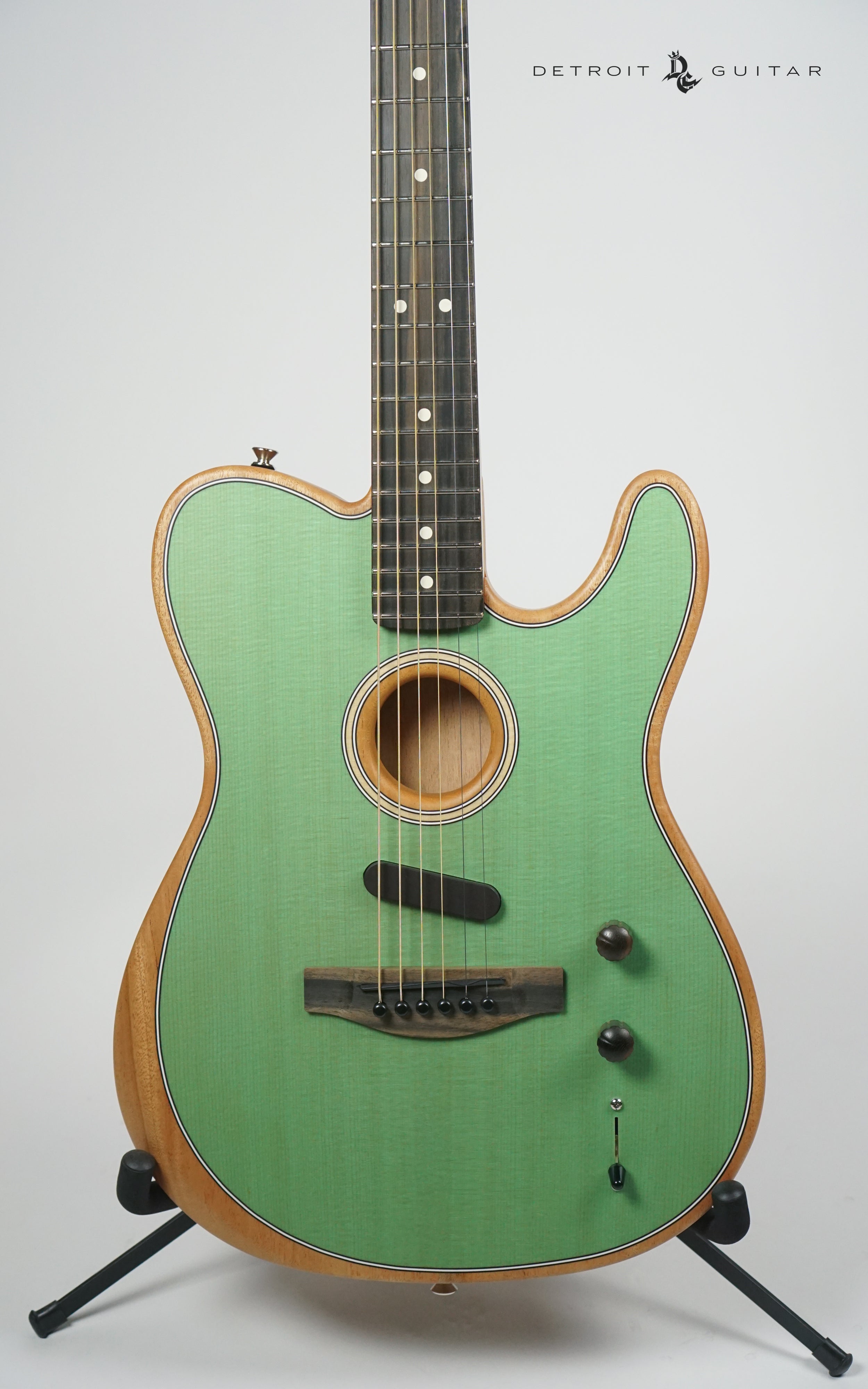 Fender American Acoustasonic Telecaster Electric Guitar - Surf Green Finish with Gig Bag | Perfect for Stage Performances, Studio Recording & Home Practice