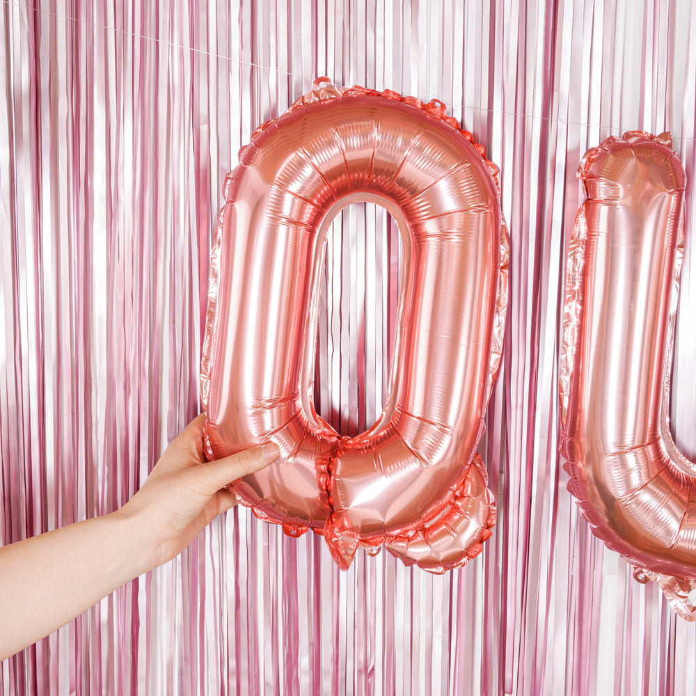 Rose Gold Mylar Letter Q Balloon - 16 Inch Large Foil Alphabet Balloon for Birthday Party Decorations, Wedding, Baby Shower & Anniversary Celebrations