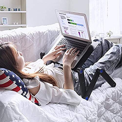 Adjustable Laptop Bed Table with Cooling Fans & Mouse Pad - Portable Laptop Stand for Work, Study, and Gaming - Ideal for Home, Office, and Dorm Use