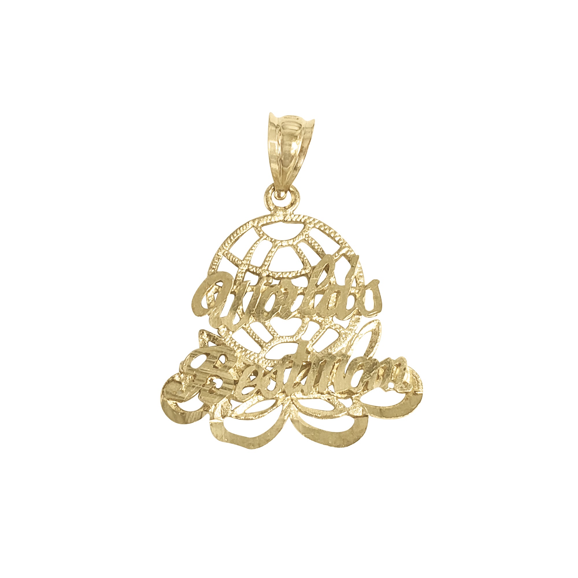 14K Yellow Gold Diamond Cut Charm Pendant for Men - Elegant Jewelry Gift for Him, Perfect for Weddings, Anniversaries & Special Occasions