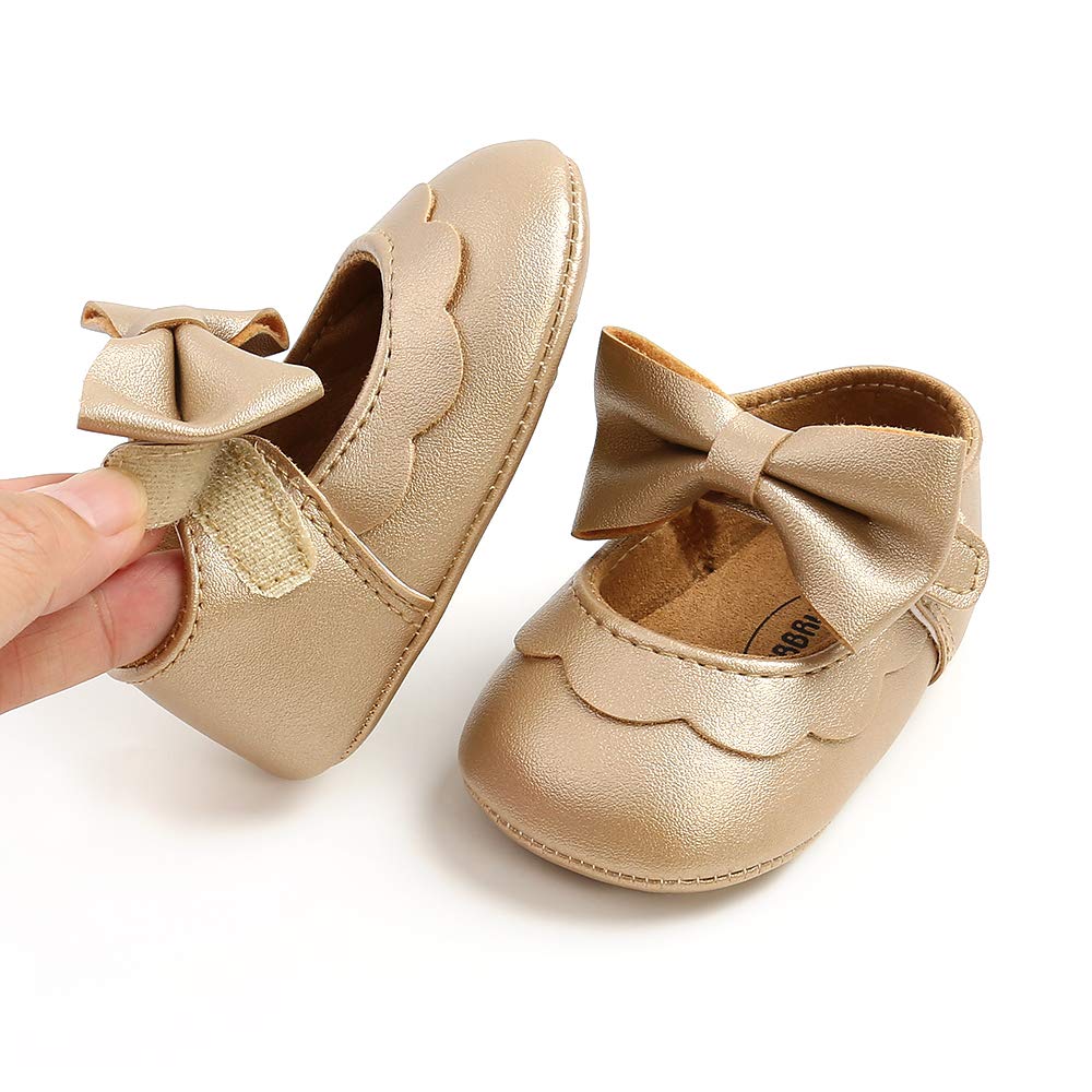 Baby Girl Soft Sole Mary Jane Shoes - Infant Toddler Walking Flat Shoes for Prewalkers & Crib - Princess Style Wedding Dress Shoes | Perfect for First Steps, Special Occasions & Photo Shoots