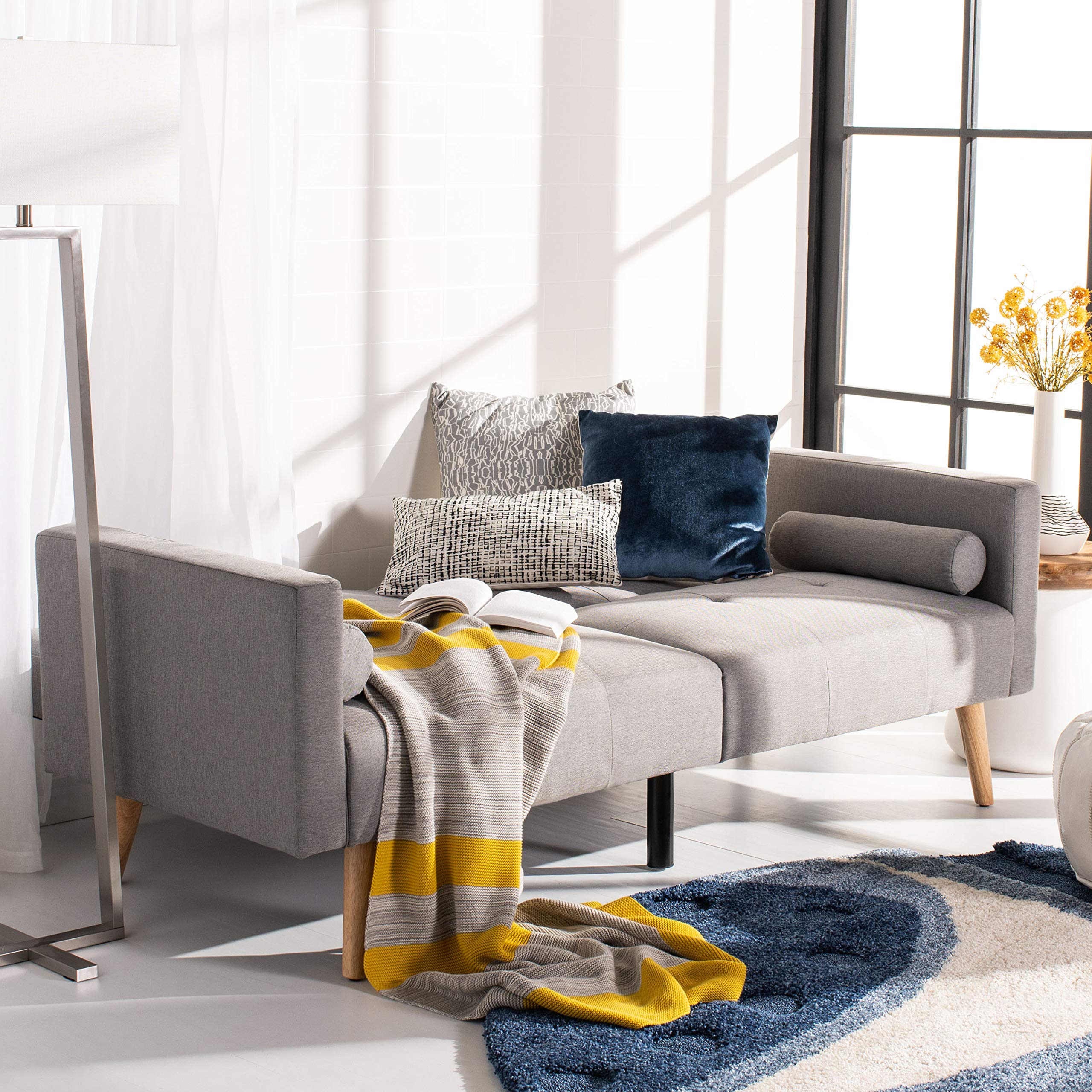 Safavieh Home Murray Retro Grey Convertible Sofa Bed - 71.7