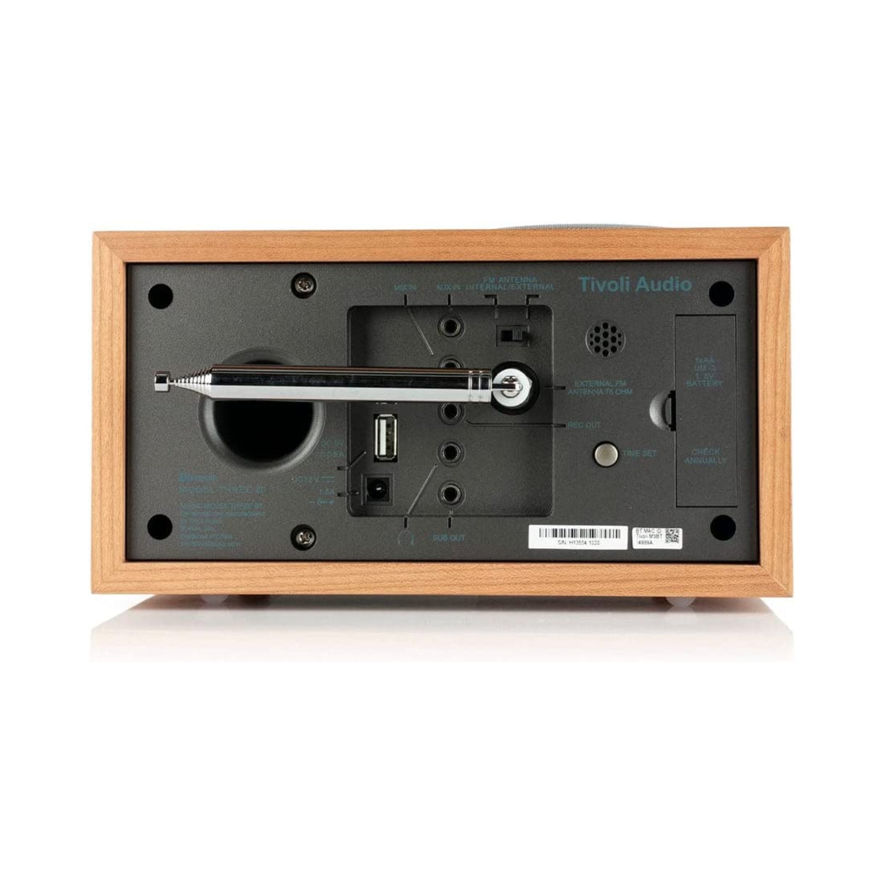 Tivoli Audio Model Three BT - Premium Bluetooth Tabletop Radio with High-Quality Sound for Home, Office, and Bedroom Use