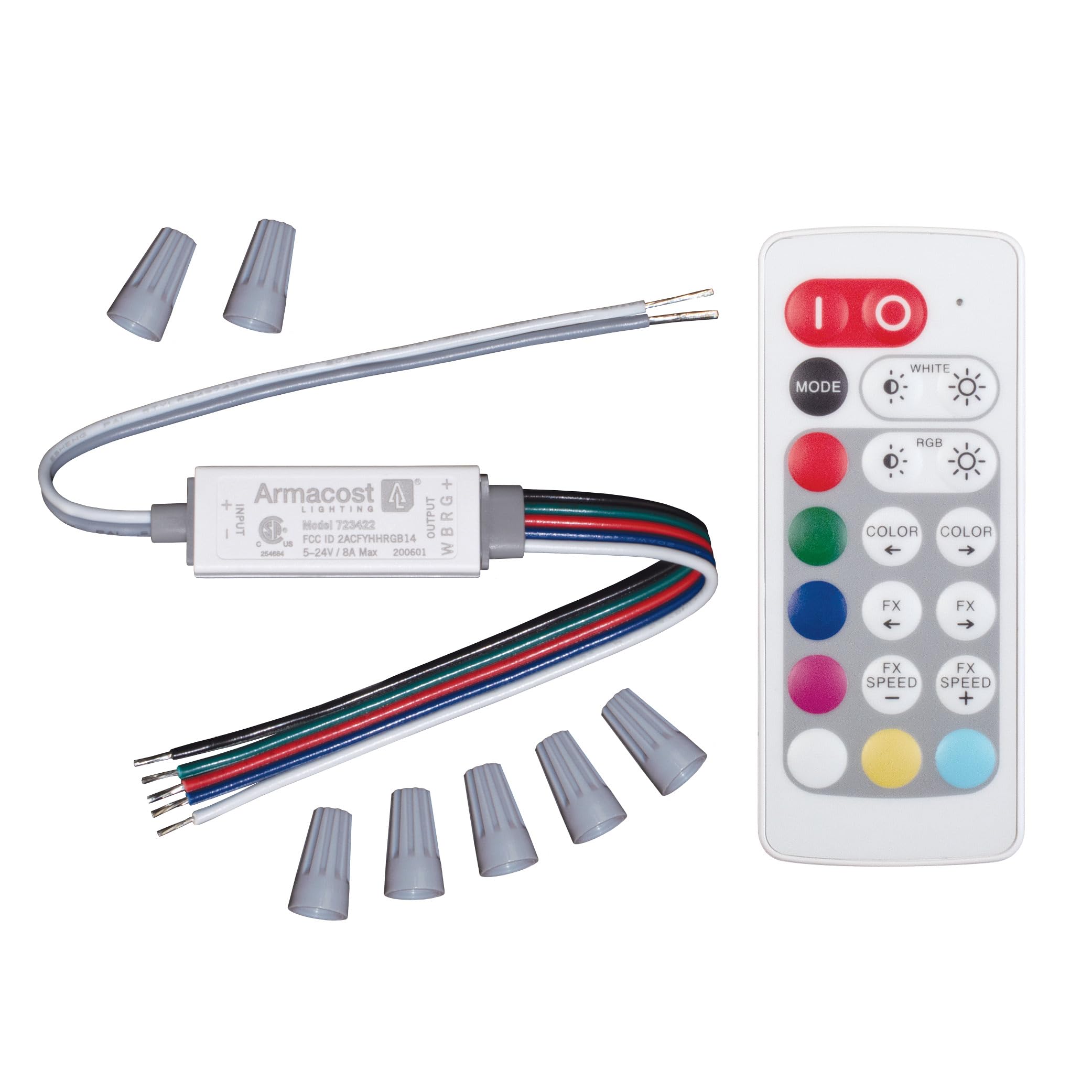 Armacost Lighting 723422 Wireless LED Light Remote Control - White | Dimmable Brightness for Bedroom, Living Room & Home Theater Lighting