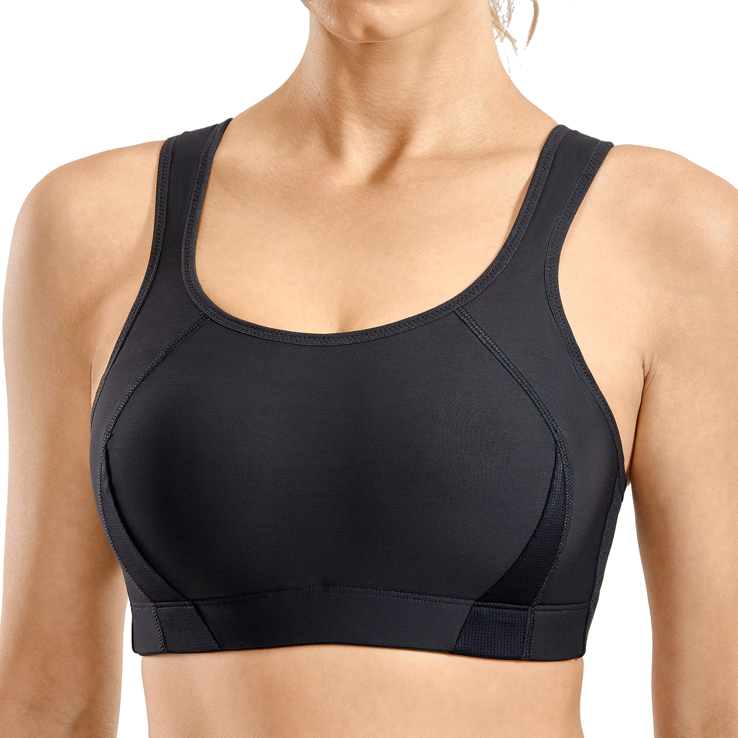 SYROKAN Women's Full Coverage High Impact Sports Bra - Wireless Padded Support for Running, Yoga & Workouts - Plus Size Bounce Control Activewear for Gym & Fitness