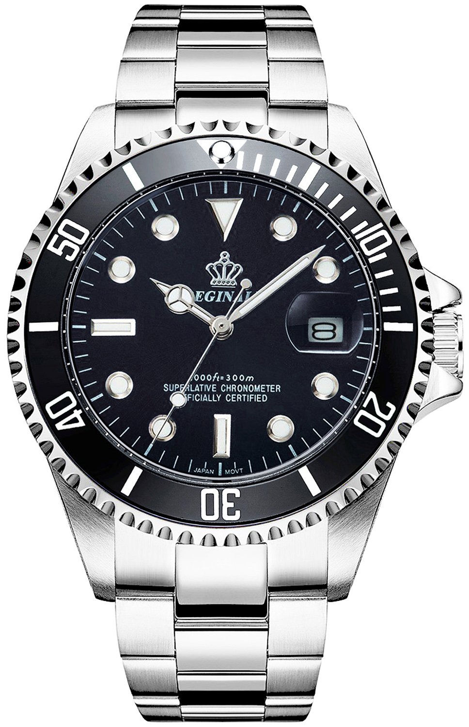 Men's Rotatable Bezel Waterproof Stainless Steel Sports Quartz Watch - Business & Fashion Timepiece for Outdoor Activities, Office & Casual Wear