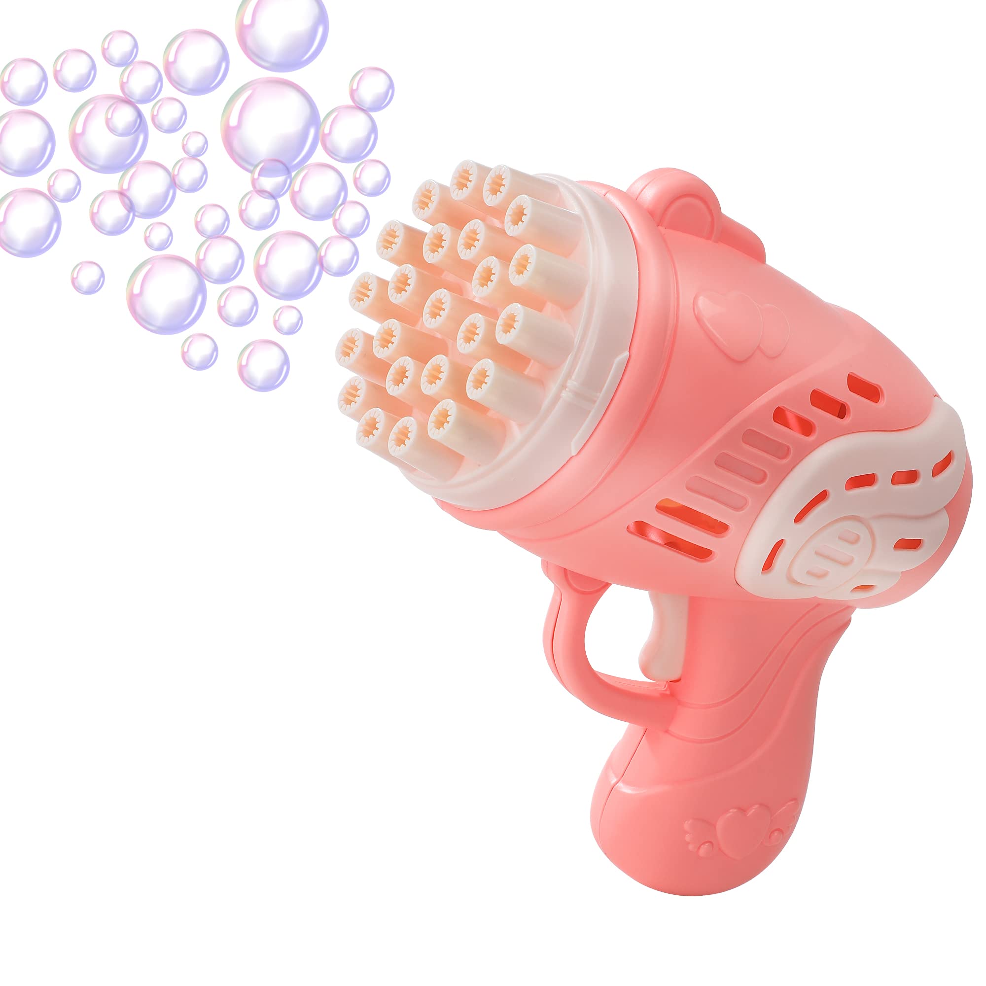 2022 Upgraded 23-Hole Gatling Bubble Machine - Automatic Bubble Blower Gun with Super Large Phantom Light, Fun Outdoor Toy for Kids, Boys and Girls - Perfect for Birthday Parties, Backyard Play, and Summer Activities