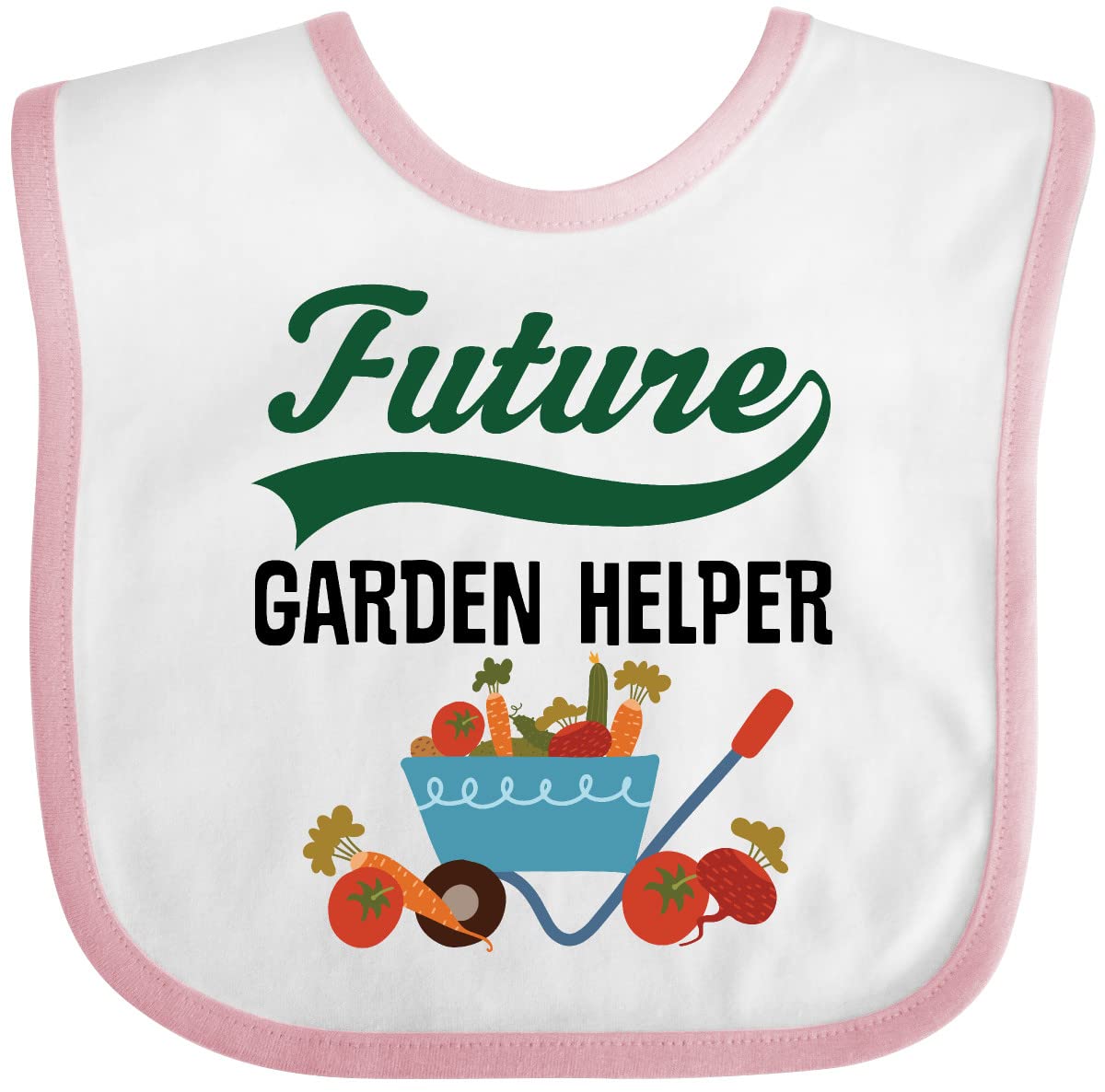 Inktastic Future Garden Helper Gardening Baby Bib - Cute & Durable for Toddlers, Infants - Perfect for Feeding, Outdoor Play, Messy Meals & Gardening Activities