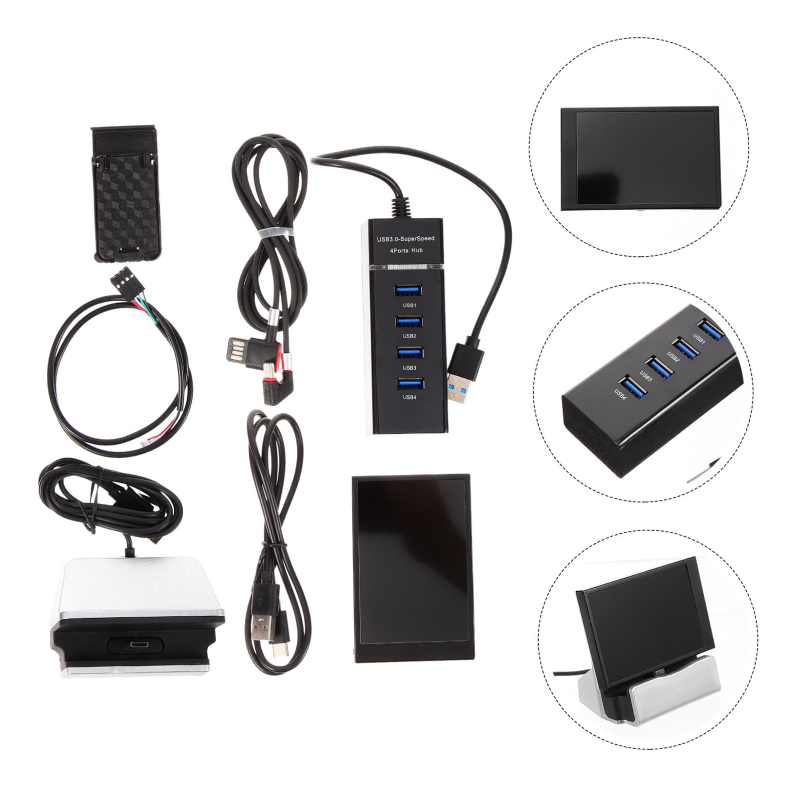 Uonlytech 5-in-1 LCD Computer Monitor - Secondary Screen for PC, HDD Data Display, Temperature Monitoring - Perfect for Gaming, Office Work, and System Monitoring