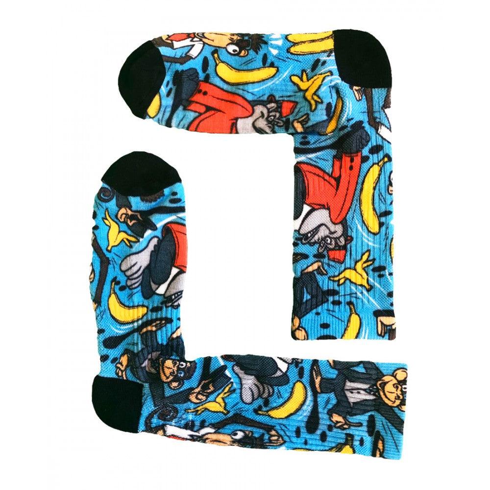 Youth Monkey Suit Crew Socks - Fun Animal Print Ankle Socks for Kids & Teens - Perfect for Costumes, School, and Playtime