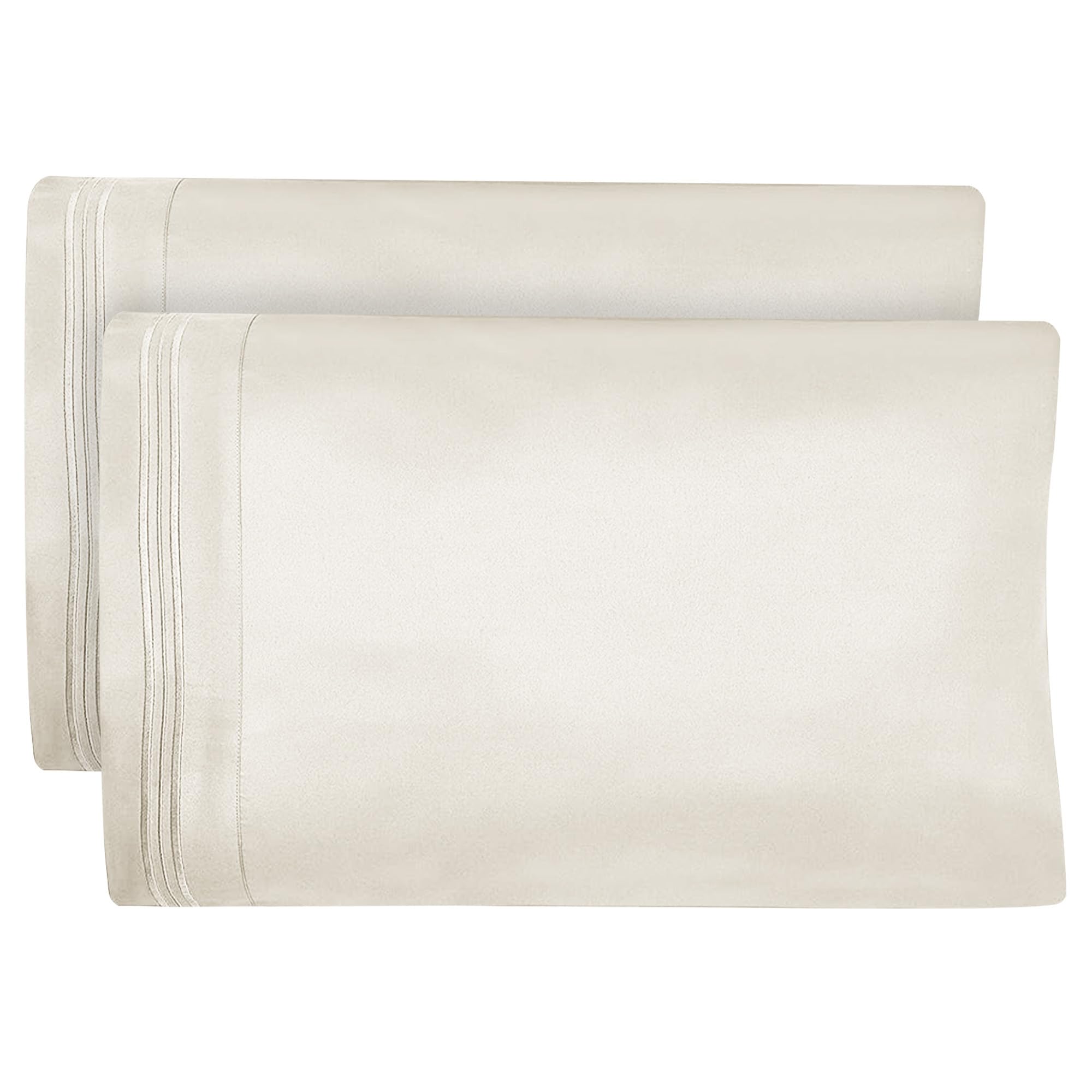 DREAMCARE Queen Size Microfiber Pillowcases Set of 2 - Ultra Soft, Breathable & Cooling Pillow Covers for Hot Sleepers, Hypoallergenic Bedding, Ivory - Perfect for Home, Hotel, and Travel Use