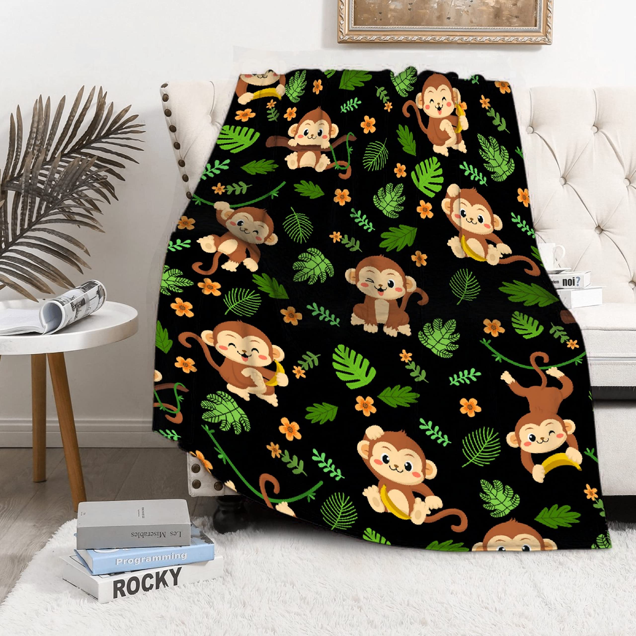 Happy Monkey Super Soft Flannel Blanket - 50