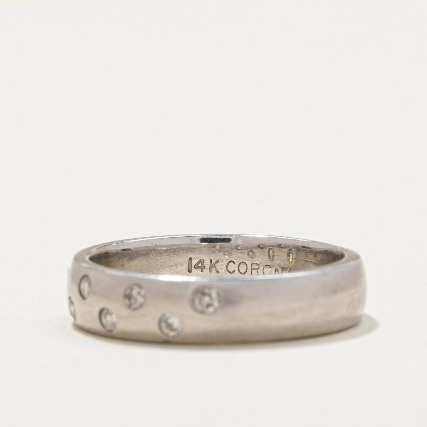 0.16ctw Scattered Flush Set Diamond Band Ring - Size 5.25 | Elegant Wedding Band, Anniversary Gift for Her | Perfect for Everyday Wear & Special Occasions