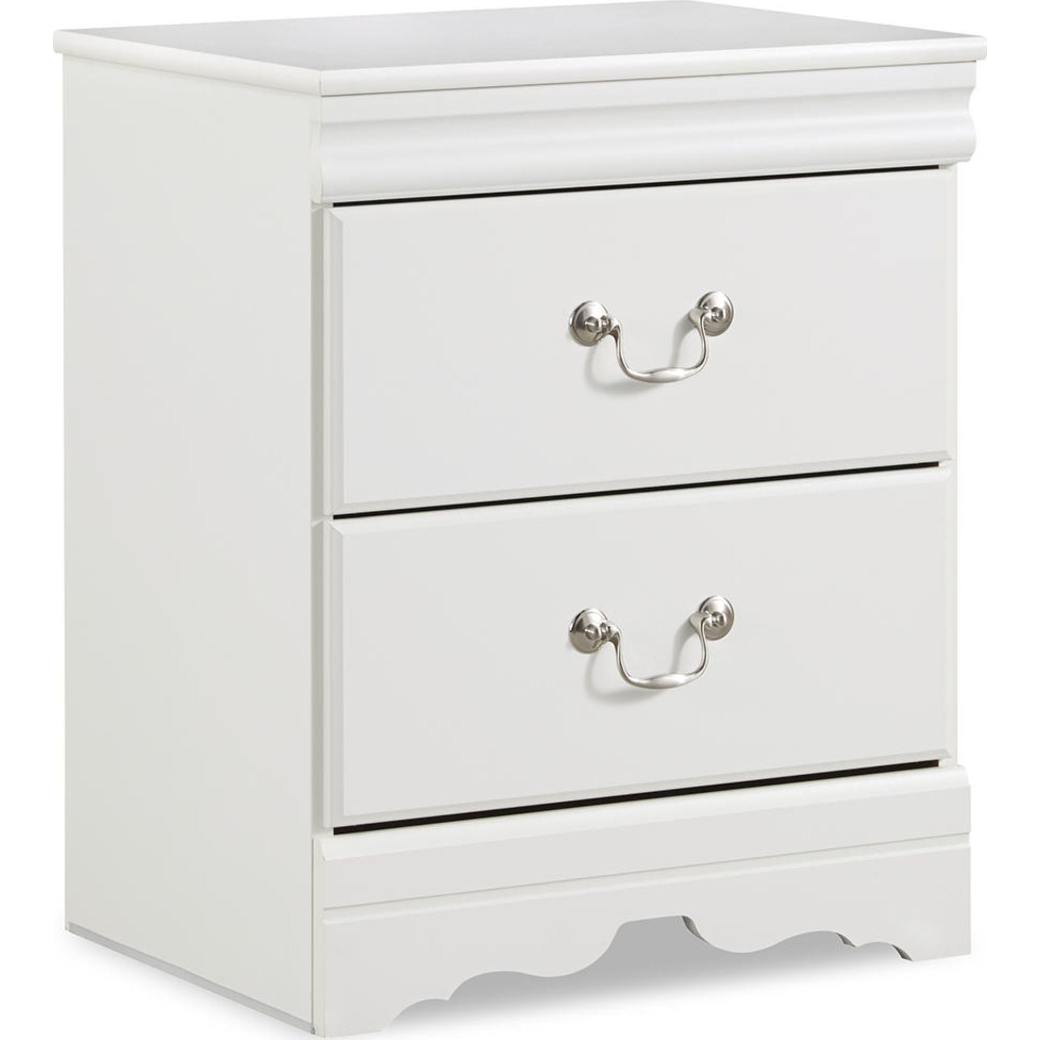 Anarasia White Nightstand - Modern Bedside Table with Storage for Bedroom, Living Room, or Office