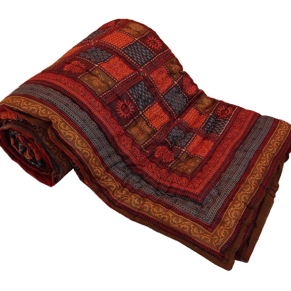 Jaipuri Print Cotton Double Bed Razai Quilt - Handmade Indian Jaipuri Cotton Razai Standard Size - Perfect for Winter Warmth & Home Decor