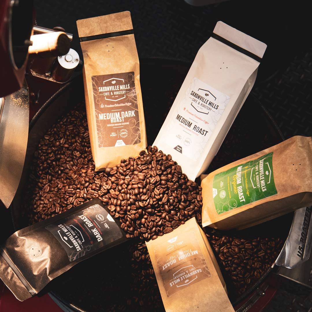 Premium 100% Arabica Colombian Whole Bean Coffee - Medium Dark Roast - Fresh & Rich Flavor - 5 LB Bulk Bag - Perfect for Home Brewing, Office Use & Gifting