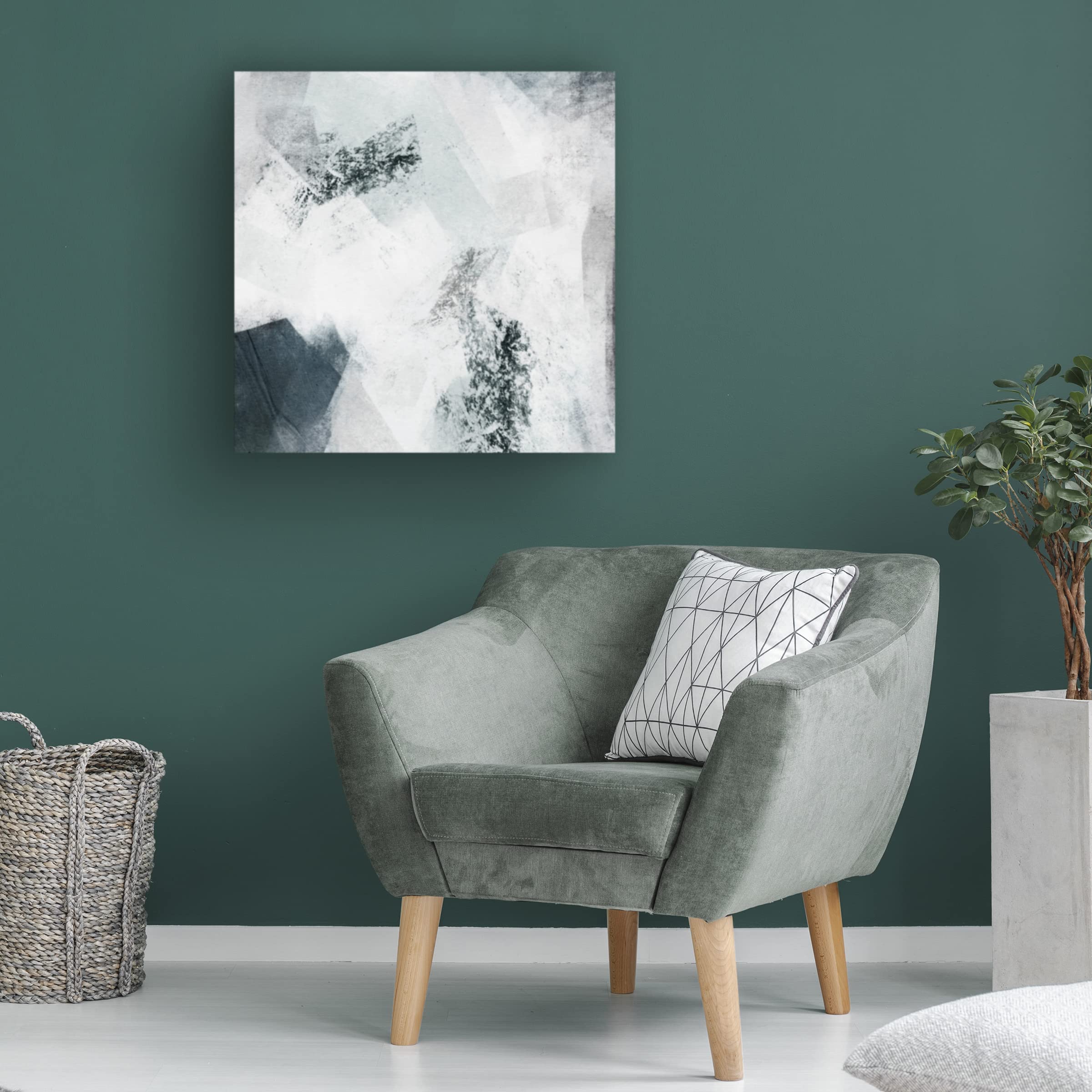 Emma Caroline 'Mire I' 14x14 Inch Canvas Wall Art - Modern Abstract Painting for Living Room, Bedroom & Office Decor