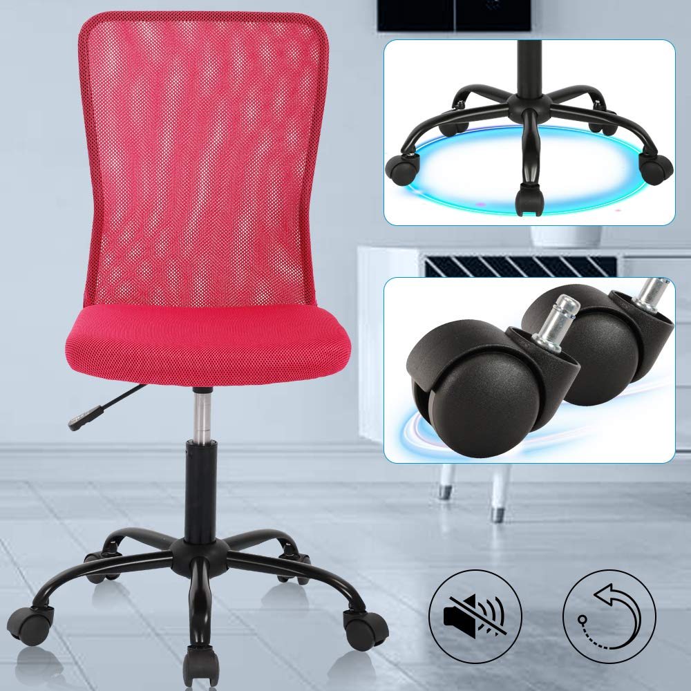 Ergonomic Mesh Office Chair - Adjustable Height, Swivel & Wheels for Home & Student Use