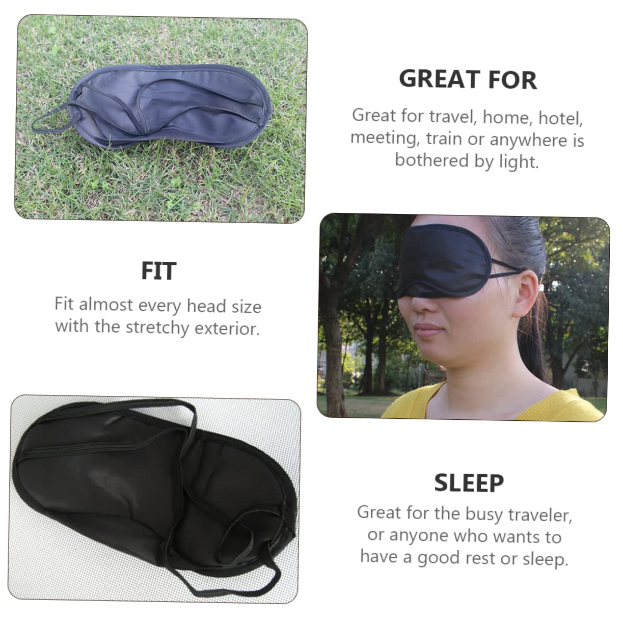 12 Pack Satin Sleep Eye Masks for Camping & Travel - Soft Washable Blindfolds for Women & Men - Perfect for Birthday Gifts, Spa Relaxation, and Deep Sleep Accessories (Black)