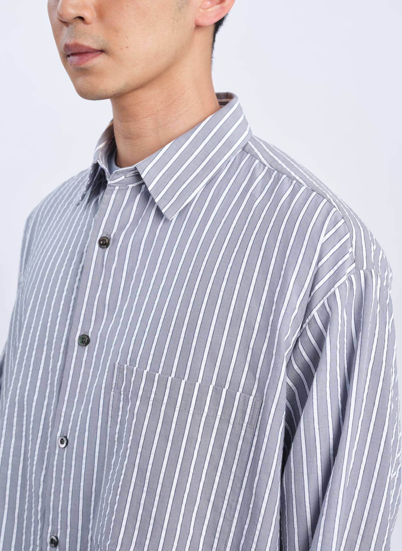 Classic Cotton Seersucker Collar Shirt for Men - Breathable Summer Casual Wear for Office & Outdoor Activities