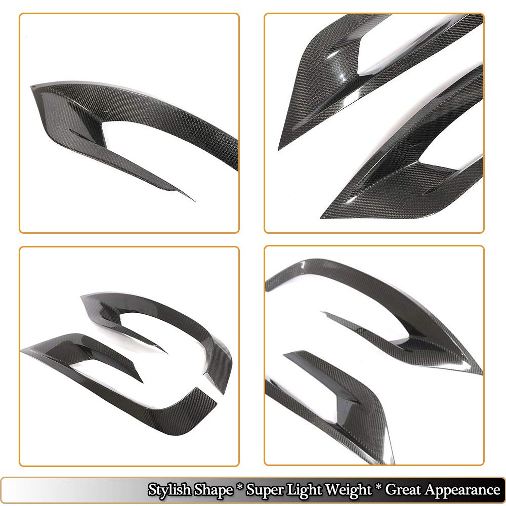 MCARCAR Carbon Fiber Front Bumper Canard Vents for Mercedes Benz S Class W222 (2014-2017) - S400 S550 S600 Sport Sedan Pre-facelift - 2pcs Air Intake Scoop Grille Trim - Enhances Aerodynamics & Sporty Look - Perfect for Car Enthusiasts & Performance Upgrades