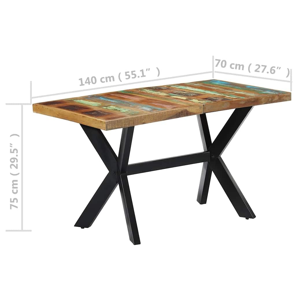 Handcrafted Solid Reclaimed Wood Dining Table 55.1