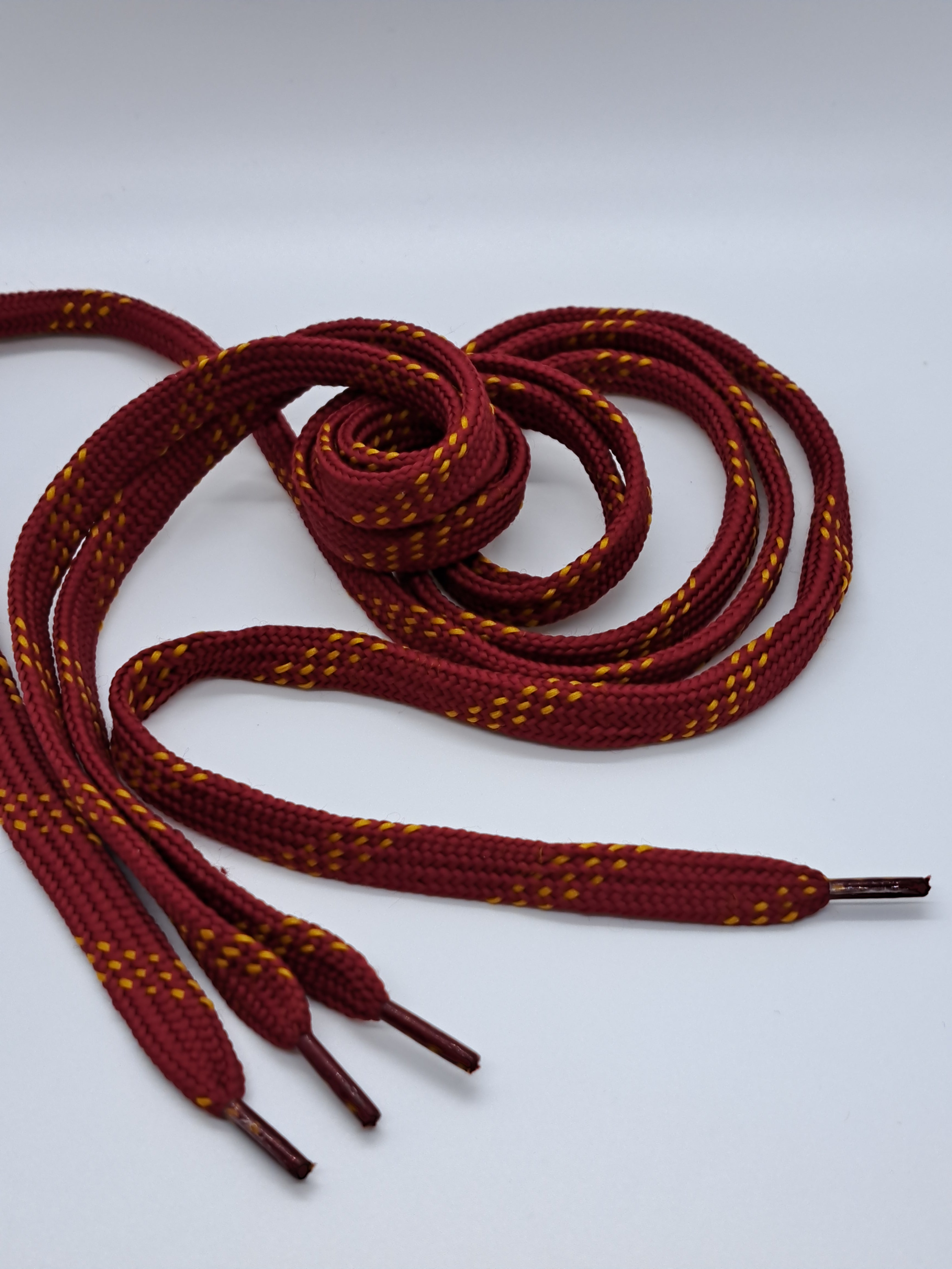 Premium Sport Laces - Crimson with Gold Accents for Running Shoes, Sneakers & Athletic Footwear | Durable & Stylish Shoelaces for Gym, Workouts & Sports Activities