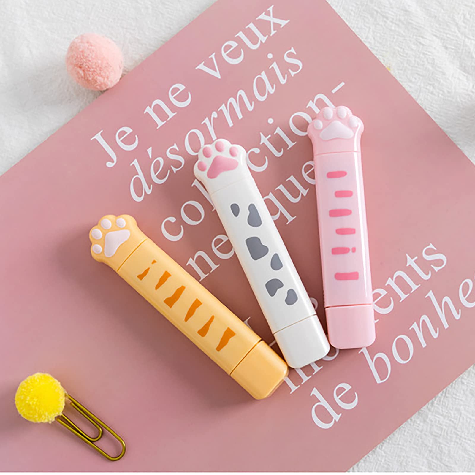 Doraking Cartoon Correction Tape - Cute Cat Paw Dual Tips (Glue & Correction) for DIY, Scrapbooking, School & Office - Perfect for Kids, Students & Craft Lovers