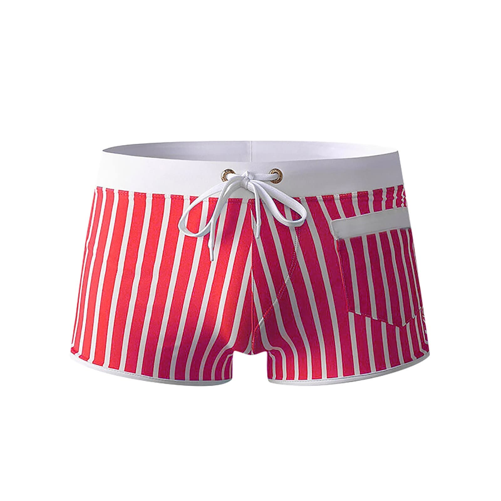 **Men's Striped Swim Trunks - Quick Dry Beach Shorts with Tie Waist & Strapless Design for Swimming, Surfing & Summer Vacations**