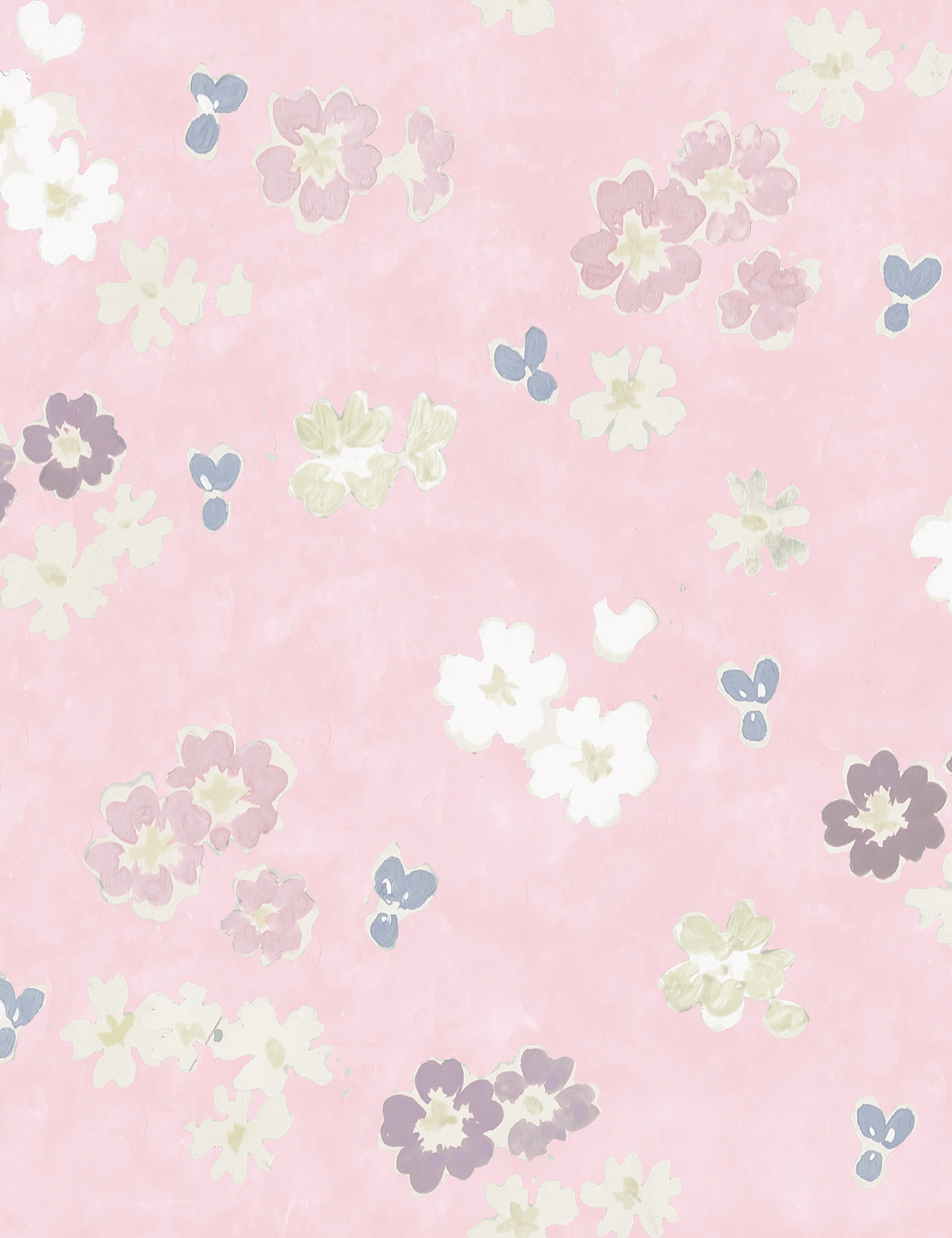 Paule Marrot Floral Wallpaper - Pink Botanical Blossom Design for Bedroom & Living Room Decor | Peel & Stick Removable Wall Mural