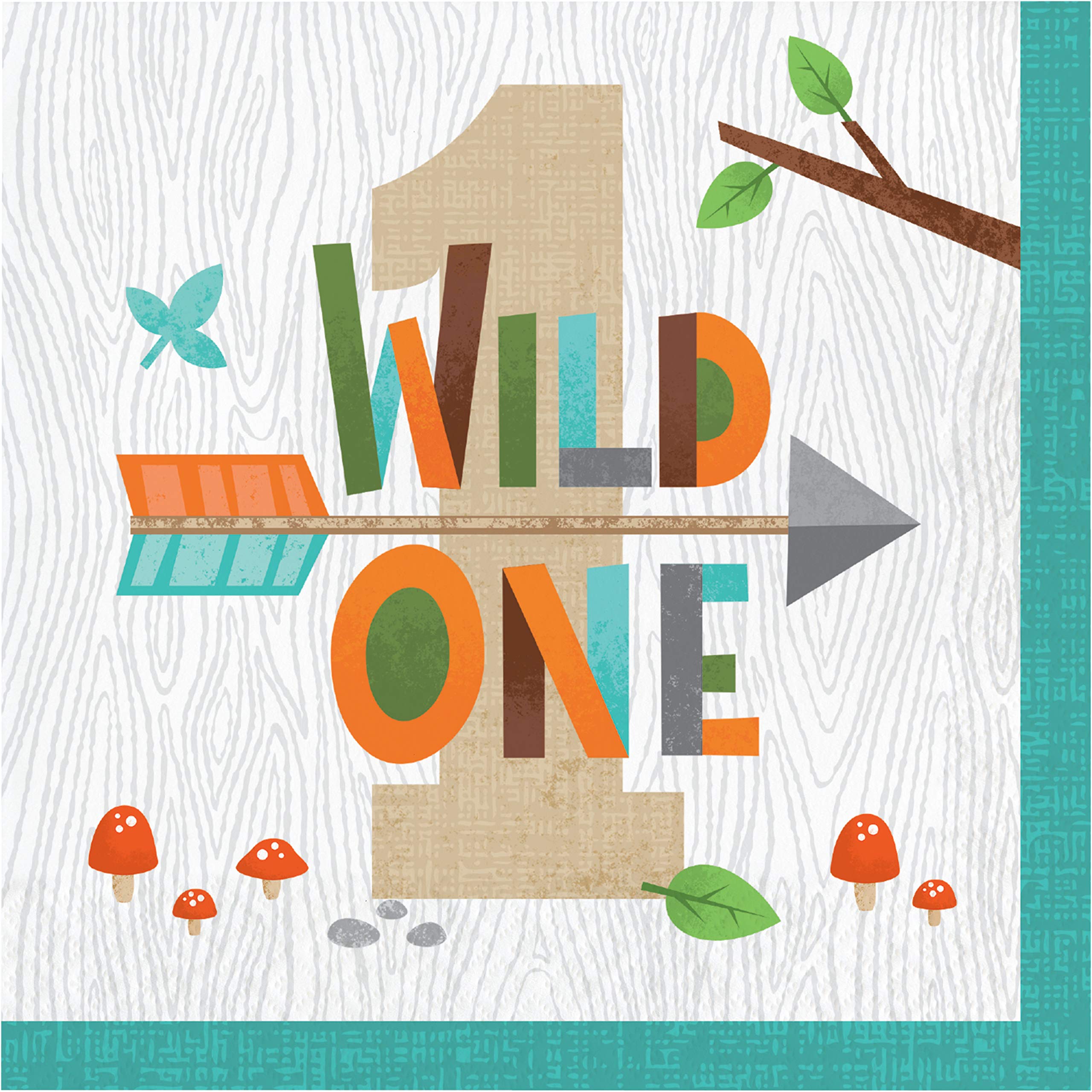 Premium Wild One Woodland Themed Paper Napkins, 48 Count - Perfect for Baby Showers, Birthday Parties & Outdoor Themed Events