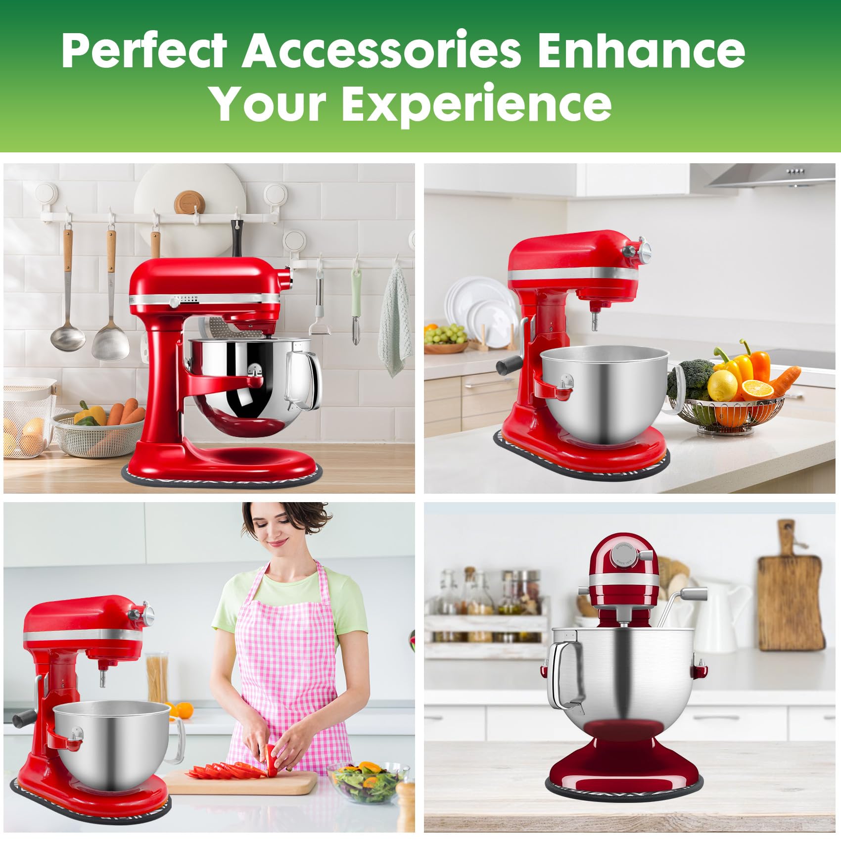 KitchenAid Mixer Sliding Mat - Non-Slip Countertop Pad for Artisan 4.5-5 Qt Tilt-Head Stand Mixer, Secure Mixer Mover for KitchenAid Attachments, Ideal for Baking, Cooking, and Countertop Protection