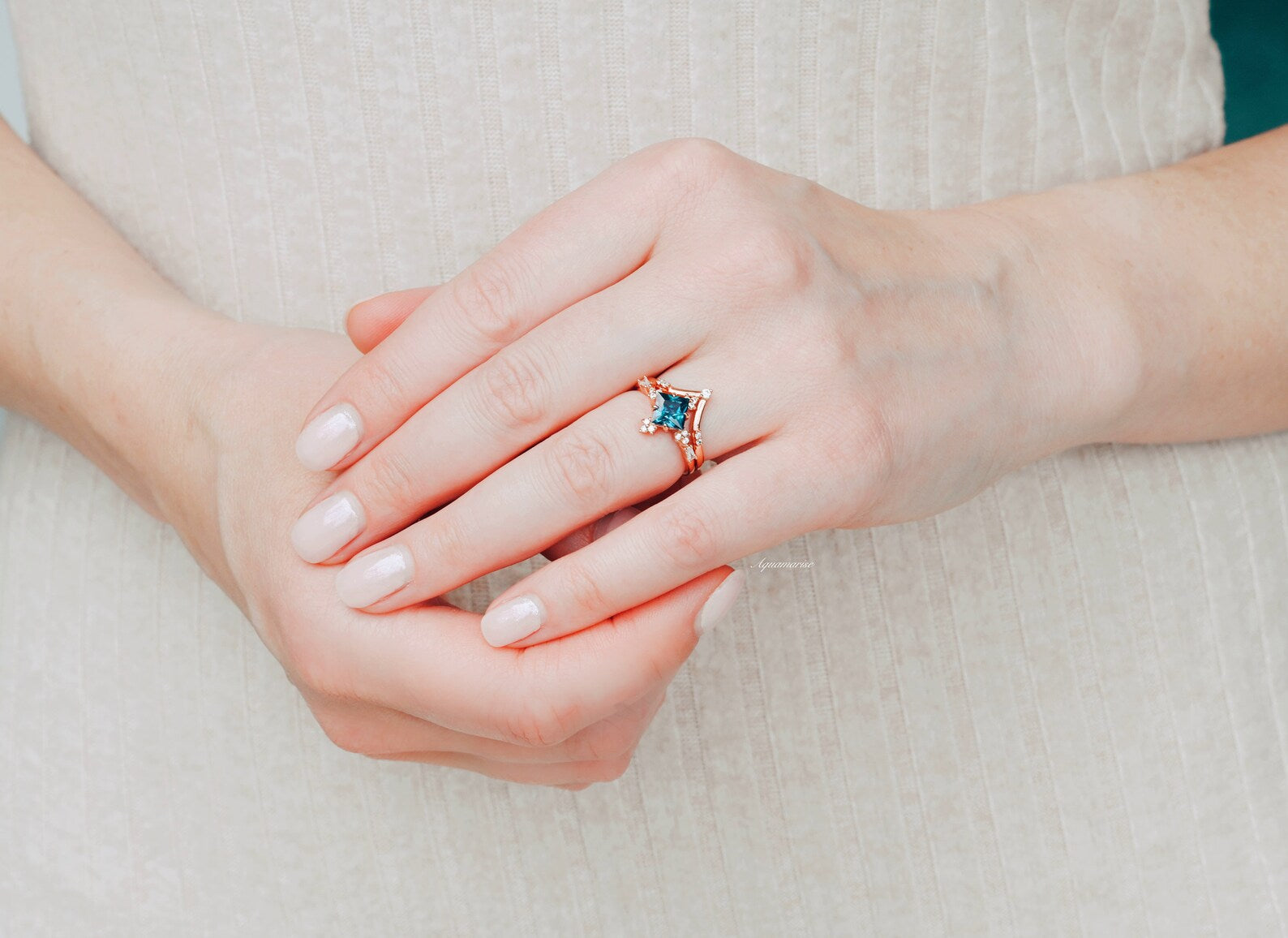 14K Rose Gold Vermeil Alexandrite Ring Set for Women | Elegant Jewelry Gift for Anniversary, Birthday & Special Occasions