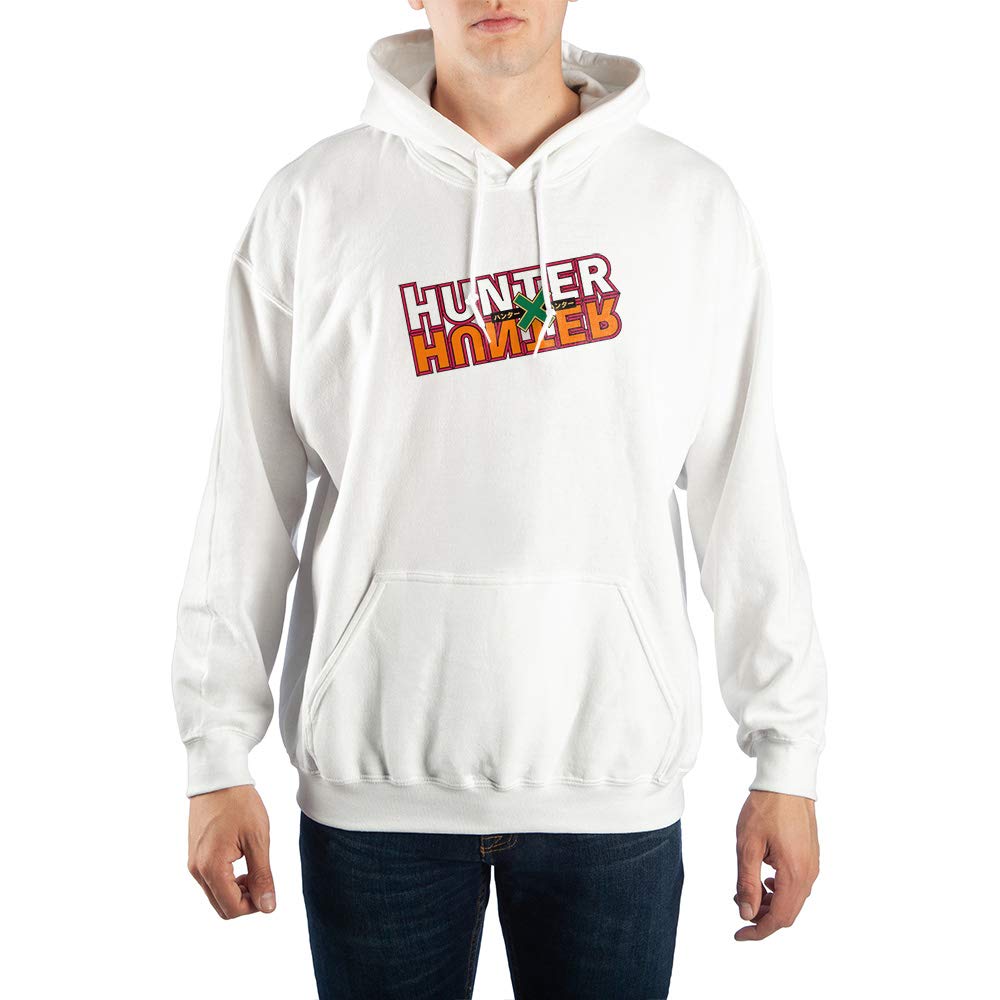 Bioworld Men's White Hunter X Hunter Anime Cartoon Hooded Sweatshirt | Official Licensed Merchandise | Casual Wear & Cosplay Outfit