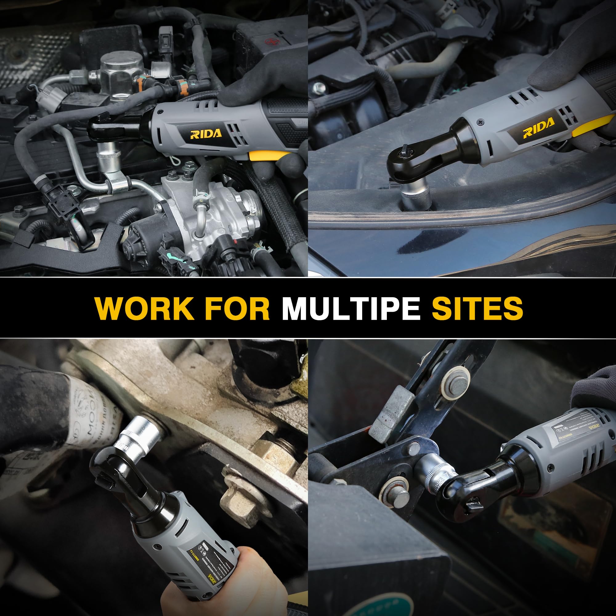 20V Cordless Ratchet Wrench Set - 60N.m Torque 3/8